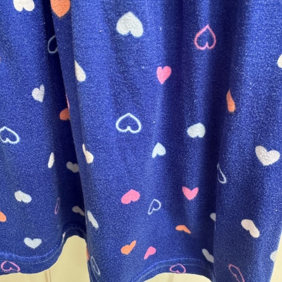 Picapino 3T Girls Blue and White Sleeveless Casual Heart Print Dress - Picture 3 of 5